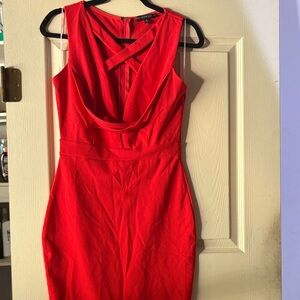 Symphony Vibrant Red Backless Dress